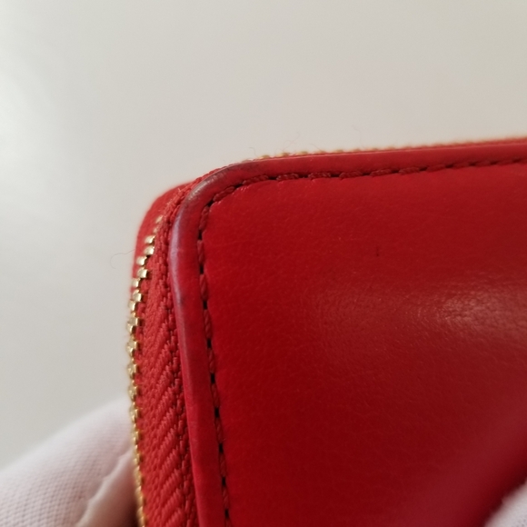 Coach Red Leather Zip Around Wallet - Picture 11 of 16